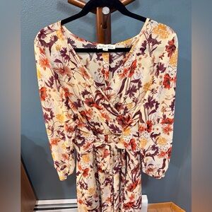 Indigo Rose Women’s 2X Floral Wrap Maxi Dress Long Sleeve